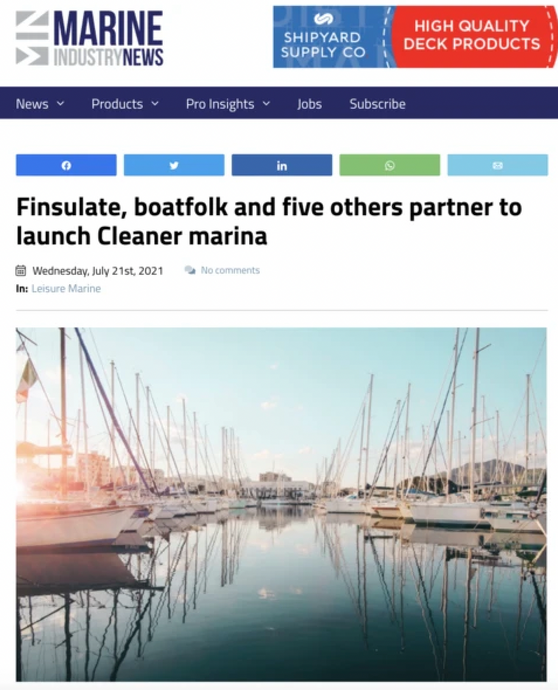 Cleaner Marina featured by Marine Industry News